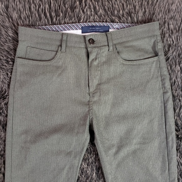 ZARA Man Green Skinny Pants - Picture 3 of 5